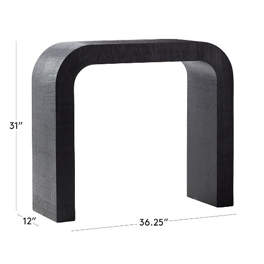 Horseshoe 36" Black Lacquered Linen Console Table