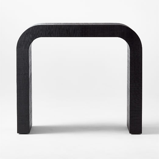 Horseshoe 36" Black Lacquered Linen Console Table