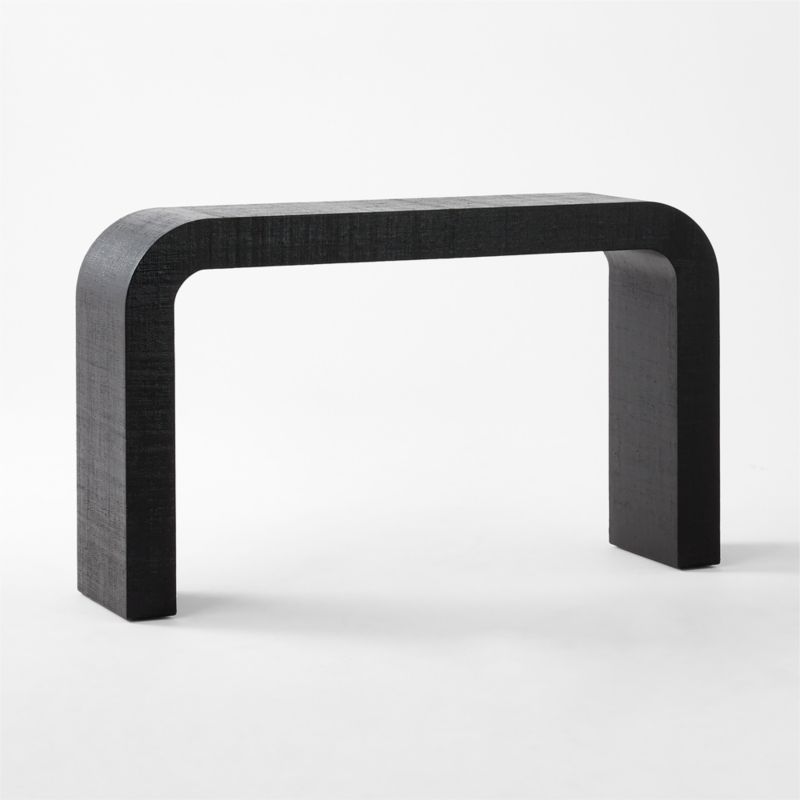 Horseshoe 52" Black Lacquered Linen Console Table - image 4 of 8