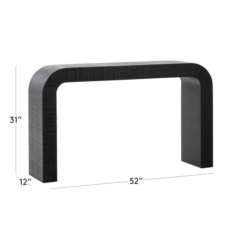 View Horseshoe 52" Black Lacquered Linen Console Table - image 2 of 8