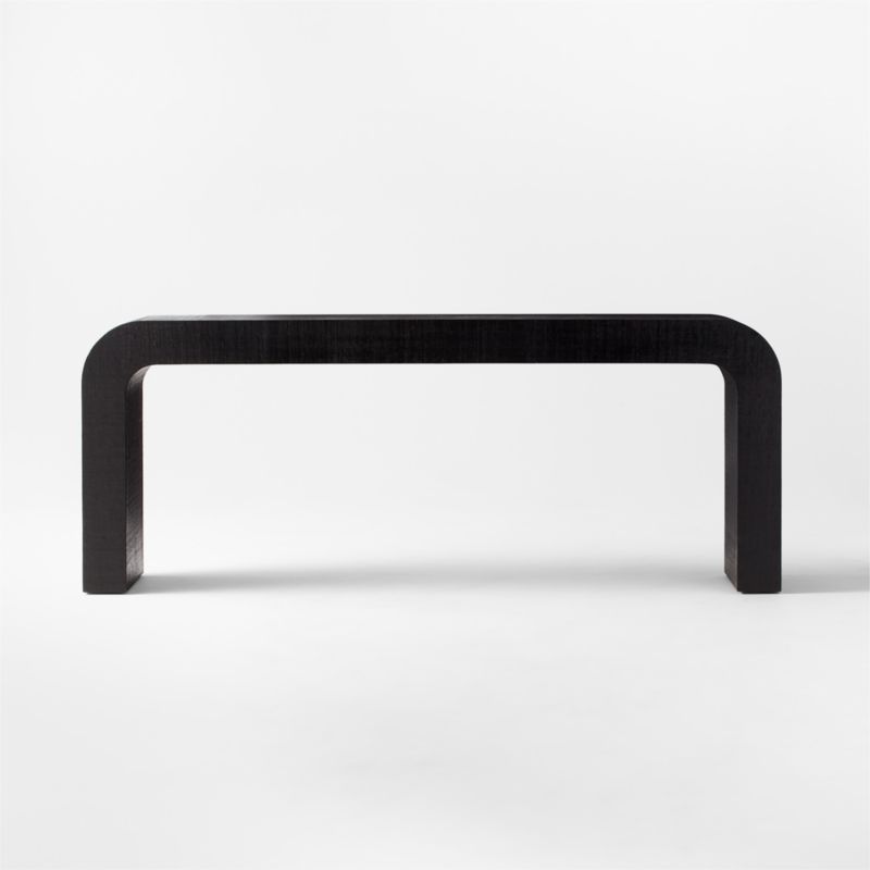 Horseshoe 80" Black Lacquered Linen Console Table - image 3 of 7