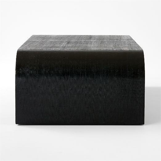 Horseshoe Black Laquered Linen 60" Coffee Table