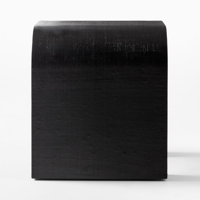 Horseshoe Black Lacquered Linen Side Table - image 5 of 7