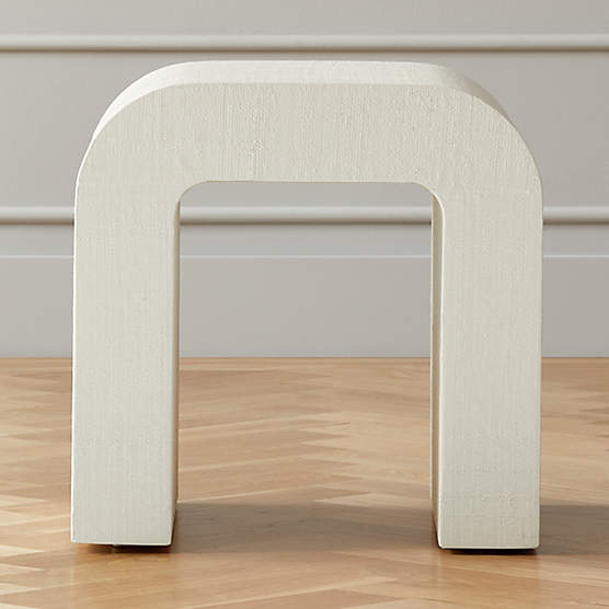 White horseshoe outlet console table