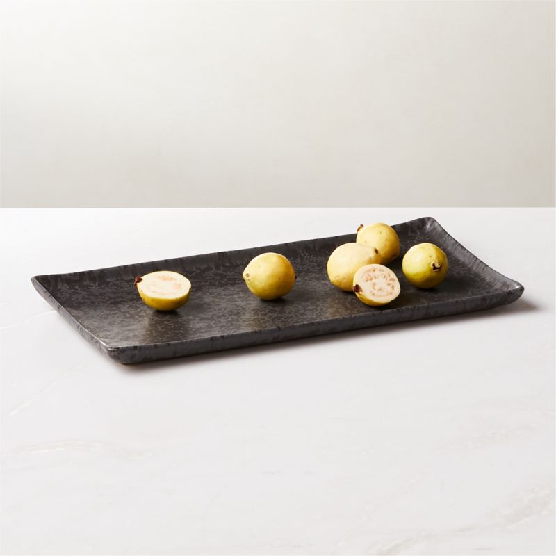 Hoxie Rectangular Metallic Serving Tray with Reactive Glaze - image 1 of 6