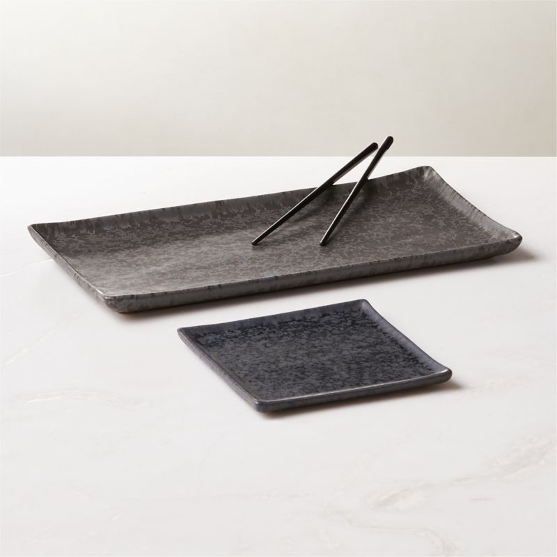 Hoxie Rectangular Metallic Serving Tray with Reactive Glaze - image 4 of 6