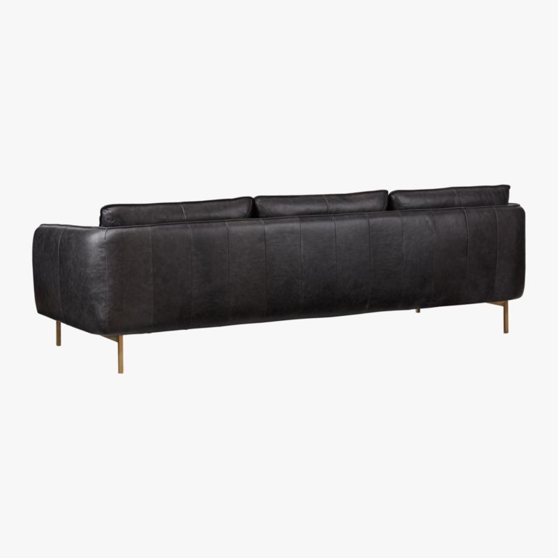 Hoxton 96.75" Black Leather Sofa. - image 10 of 12