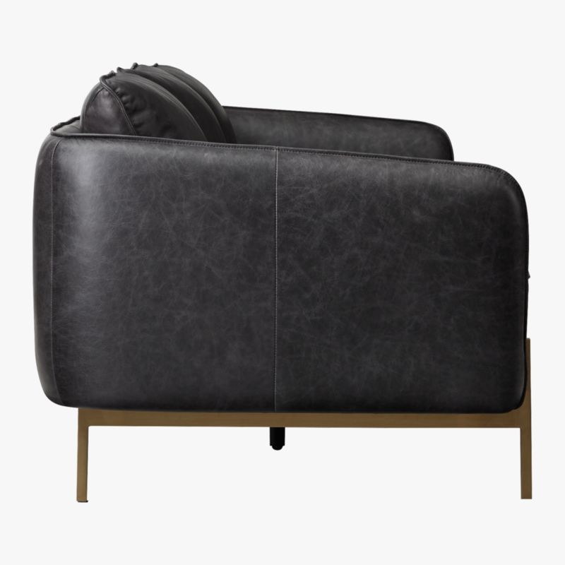 Hoxton 96.75" Black Leather Sofa. - image 9 of 12