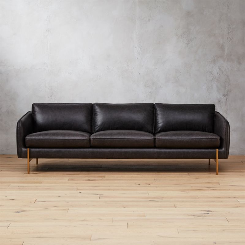 Hoxton Black Leather Sofa Cb2, Black Leather Sofa Couch