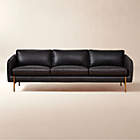 Ambroise 104" Black Leather Sofa