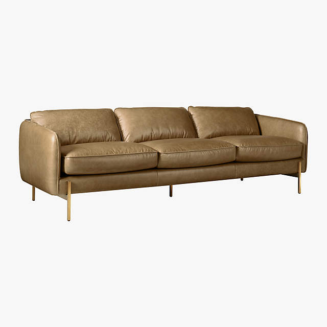 elf Ongeëvenaard shuttle Hoxton Leather Modern Sofa + Reviews | CB2
