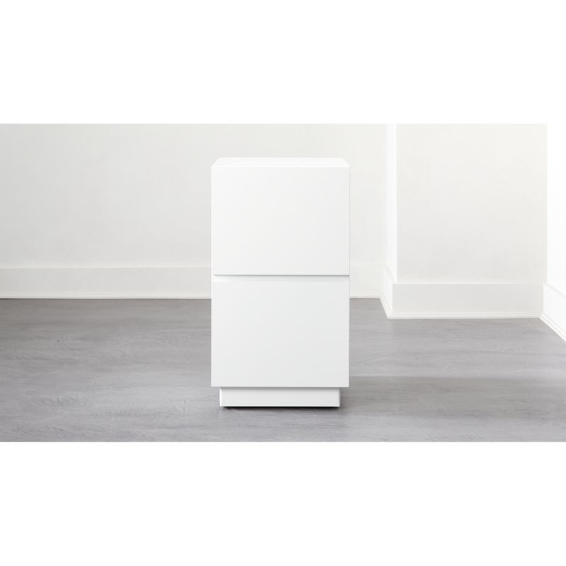 Hudson 2 Drawer White File Cabinet Cb2