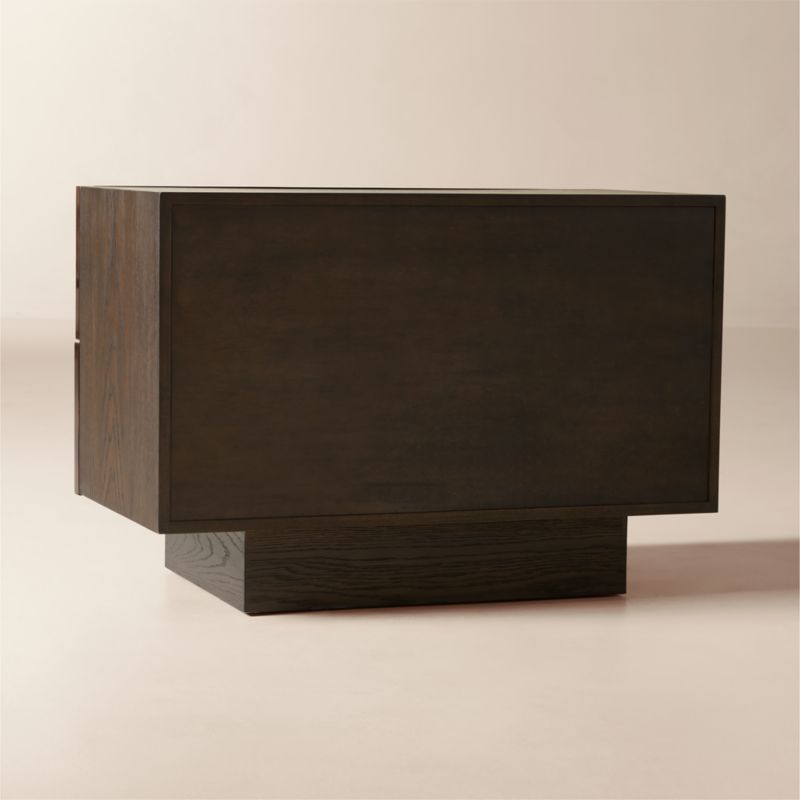 Hudson 2-Drawer Lacquered Dark Brown Wood Nightstand - image 6 of 9