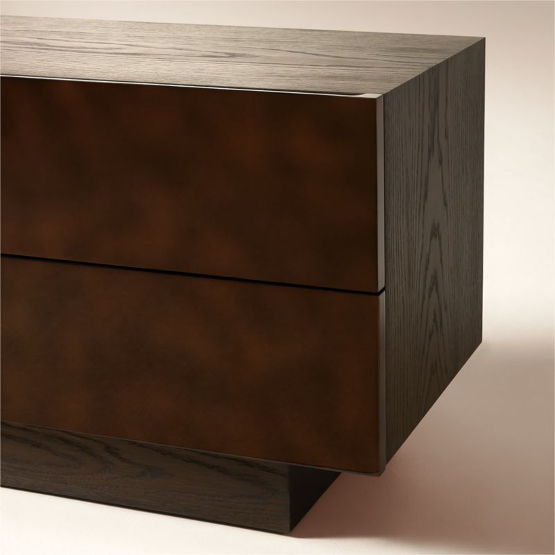 Hudson 2-Drawer Lacquered Dark Brown Wood Nightstand - image 7 of 9