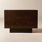 Hudson 2-Drawer Lacquered Dark Brown Wood Nightstand