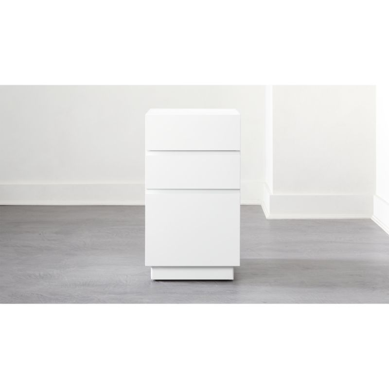 Hudson 3 Drawer White File Cabinet Cb2