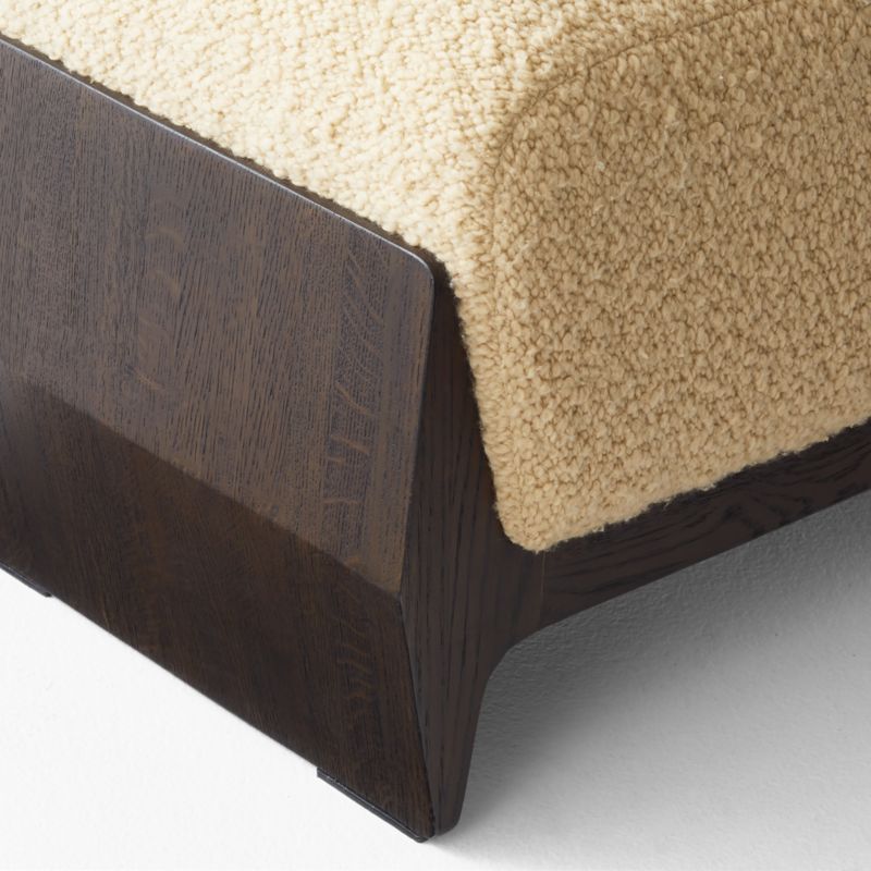 Hugo 55" Light Brown Boucle and Dark Wood Bench - image 4 of 5