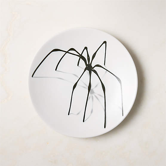 Huntsman White with Black Spider Appetizer Plate