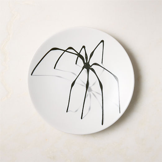 Huntsman White with Black Spider Appetizer Plate