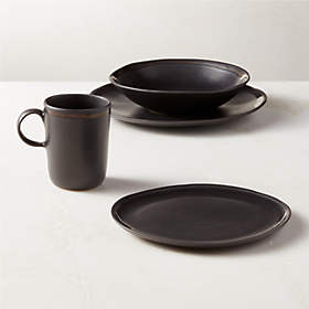 Fynn Black and White Dinnerware Set