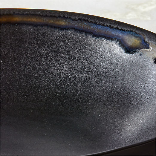Hyacinth Black Pasta Bowls with Reactive Glaze Set of 6