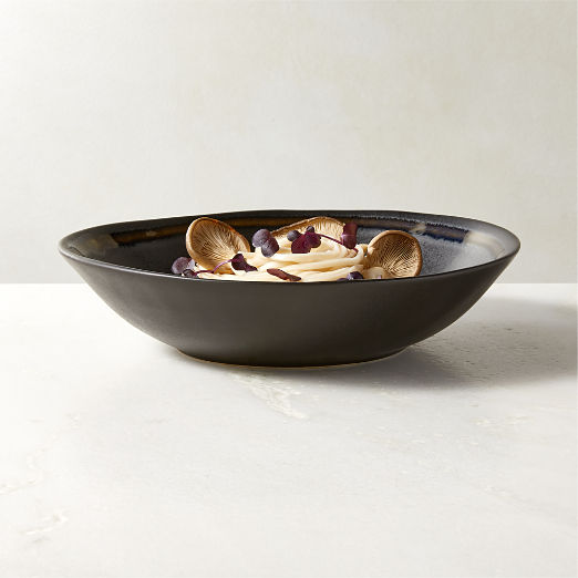 Hyacinth Black Pasta Bowl with Reactive Glaze