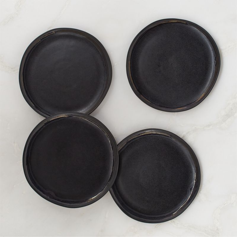 Hyacinth Black Salad Plate with Reactive Glaze - image 1 of 6