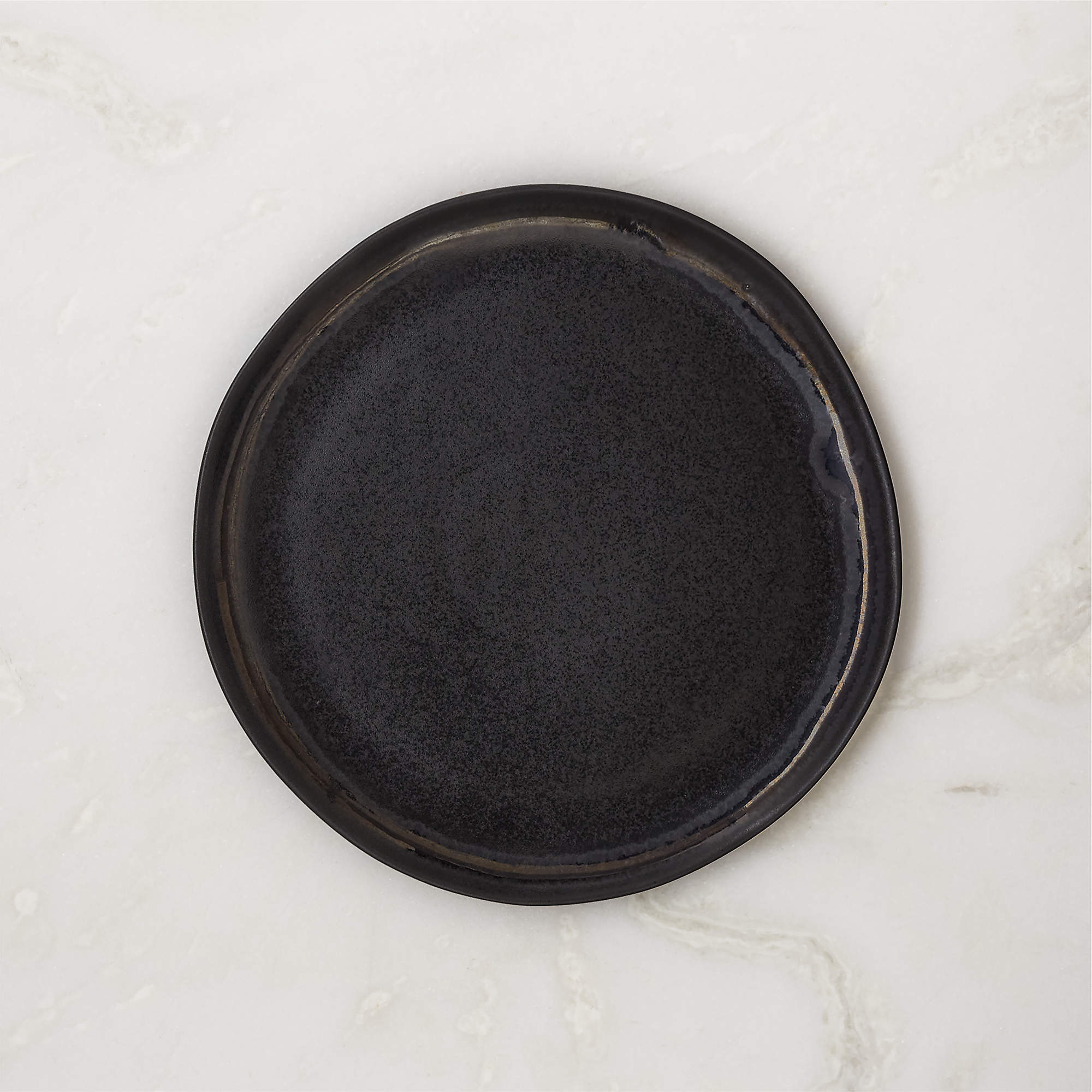 Hyacinth Black Salad Plate with Reactive Glaze