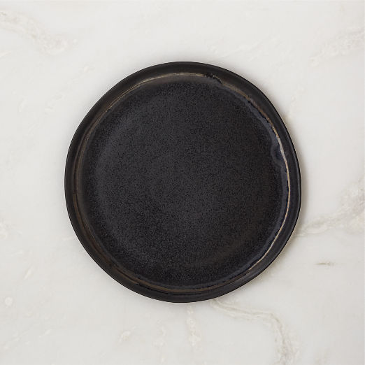 Hyacinth Black Salad Plate with Reactive Glaze