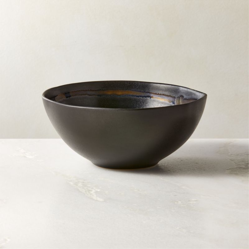 Viewing product image Hyacinth Black Soup Bowl with Reactive Glaze - image 1 of 5