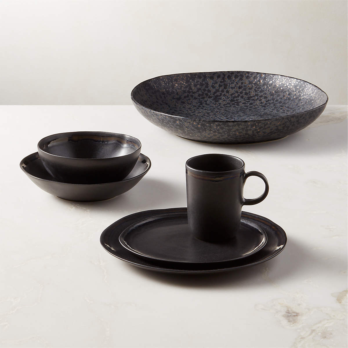 Hyacinth Black Dinnerware Set