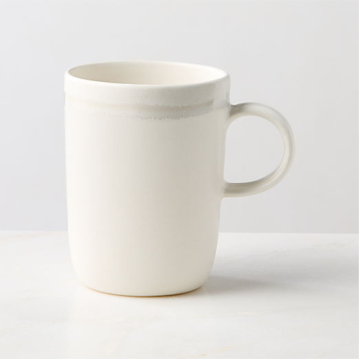 Hyacinth White Mugs with Reactive Glaze 11.75oz Set of 6