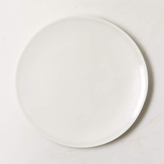 Hyacinth White Dinner Plate with Reactive Glaze