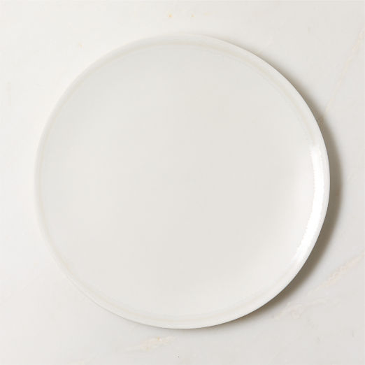 Hyacinth White Dinner Plate with Reactive Glaze