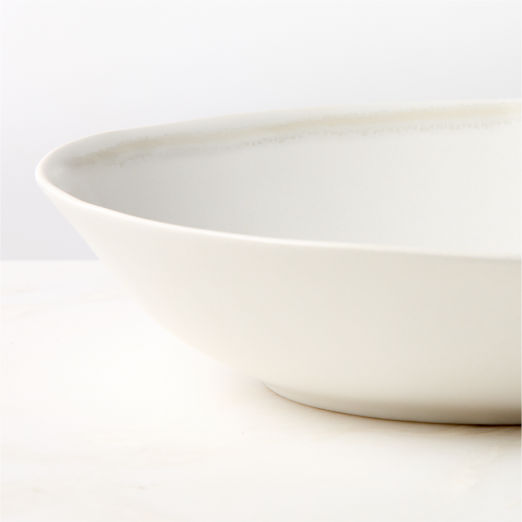 Hyacinth White Pasta Bowls with Reactive Glaze Set of 6