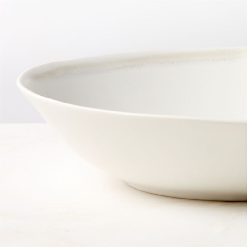 Hyacinth White Pasta Bowls with Reactive Glaze Set of 6