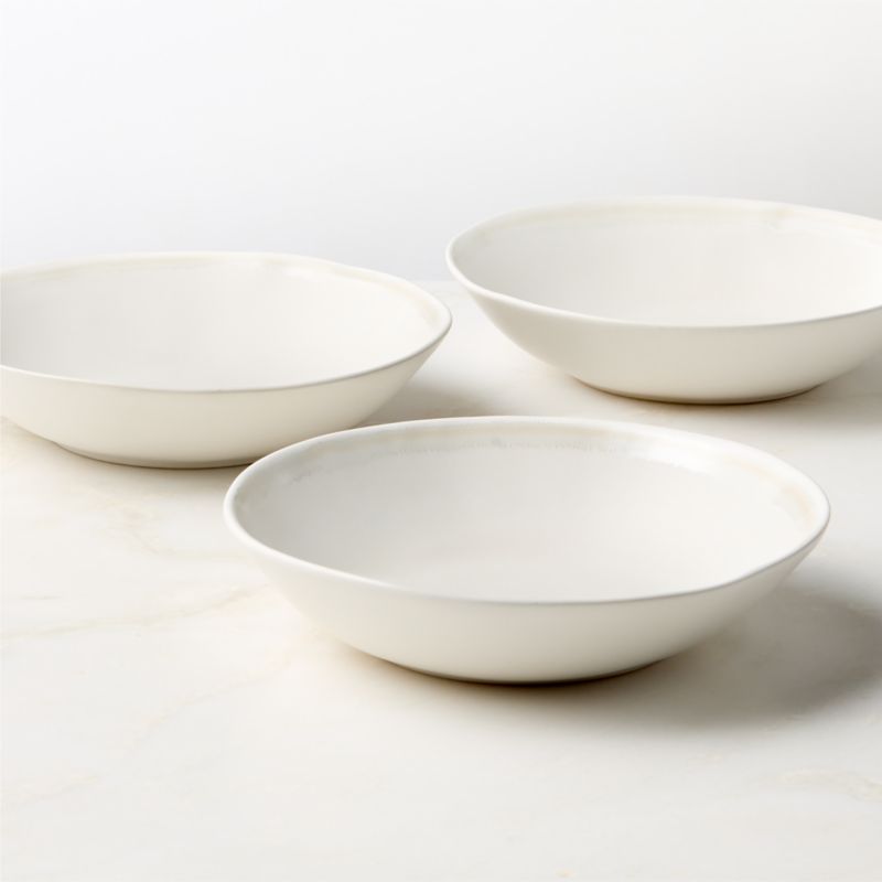 Hyacinth White Pasta Bowls with Reactive Glaze Set of 6 - image 4 of 6