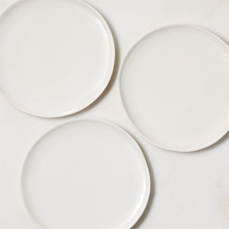 Hyacinth White Salad Plates with Reactive Glaze Set of 6 - image 3 of 6