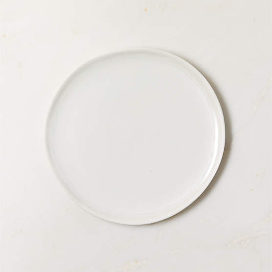 Hyacinth White Salad Plate with Reactive Glaze