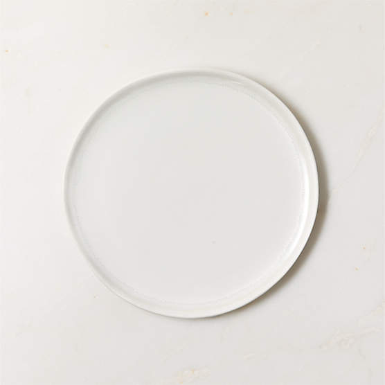 Hyacinth White Salad Plate with Reactive Glaze