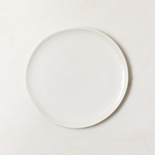 Hyacinth White Salad Plate with Reactive Glaze