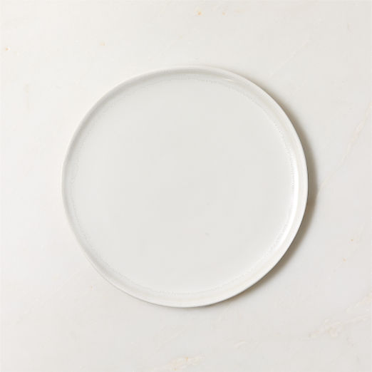 Hyacinth White Salad Plate with Reactive Glaze