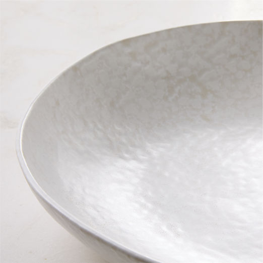 Hyacinth White Serving Bowl With Reactive Glaze