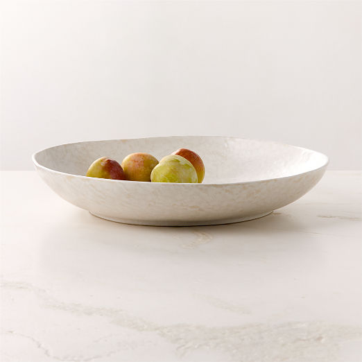 Hyacinth White Serving Bowl With Reactive Glaze