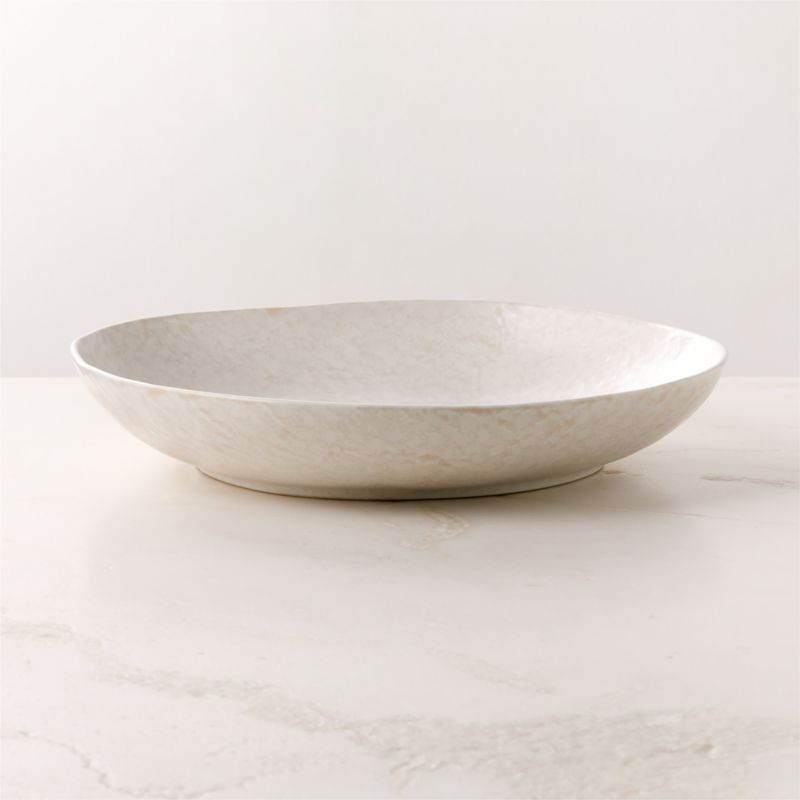 Viewing product image Hyacinth White Serving Bowl With Reactive Glaze - image 1 of 4