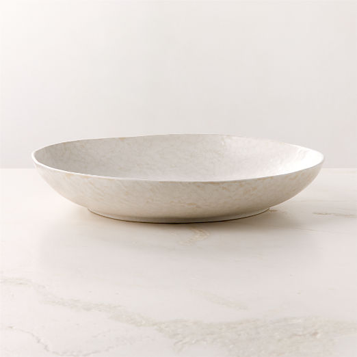 Hyacinth White Serving Bowl With Reactive Glaze