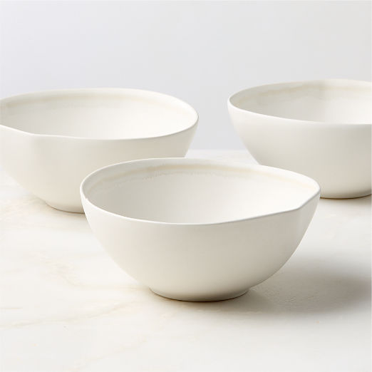 Hyacinth White Soup Bowl with Reactive Glaze