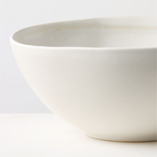 Hyacinth White Soup Bowl with Reactive Glaze