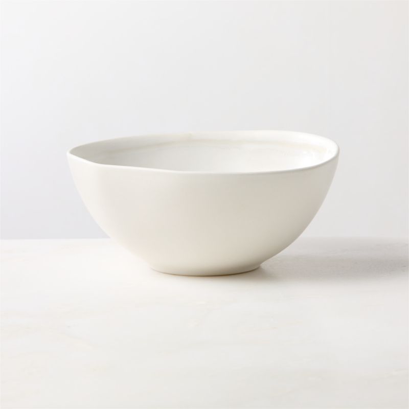 Viewing product image Hyacinth White Soup Bowl with Reactive Glaze - image 1 of 5