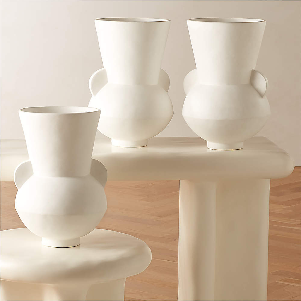 Hydra White Terracotta Vase + Reviews